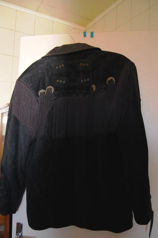 Veste cuir noir style western