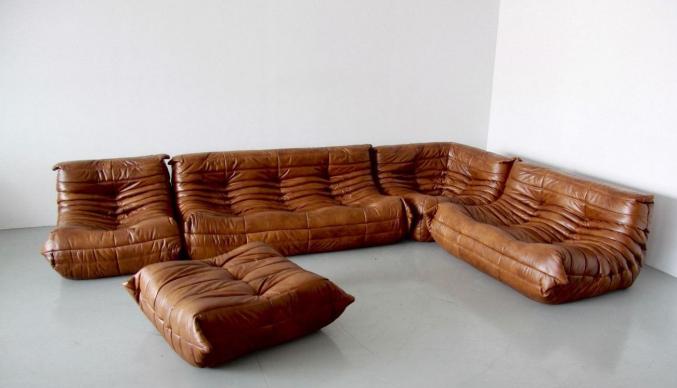 Togo Ligne Roset Cuir Cognac