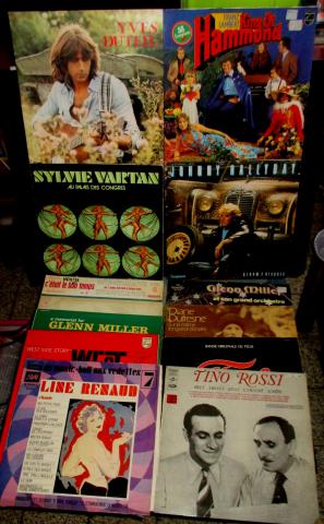 Lot de 140 vinyles 33 tours pour revente
