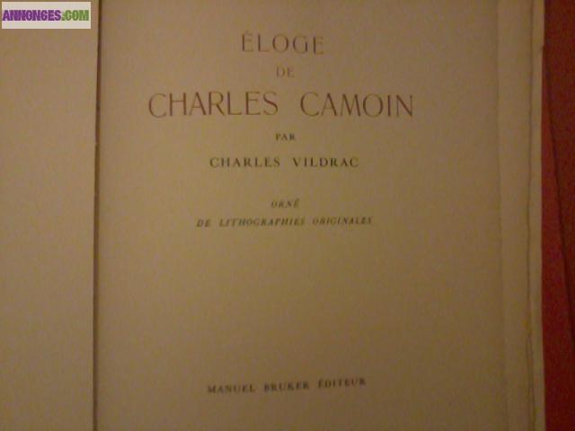 Vends LIthos. gravures livres de peintres " ELOGE "