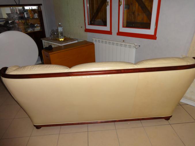 ENSEMBLE CANAPE CUIR + FAUTEUILS