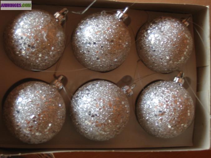 Décoration de Noel boite de 6 boules