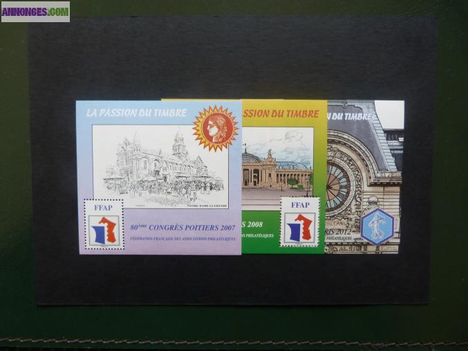 Blocs Carré MARIGNY gommés en paire 1988/2012 