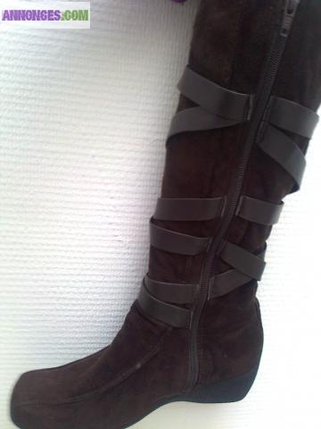 Bottes marron velour