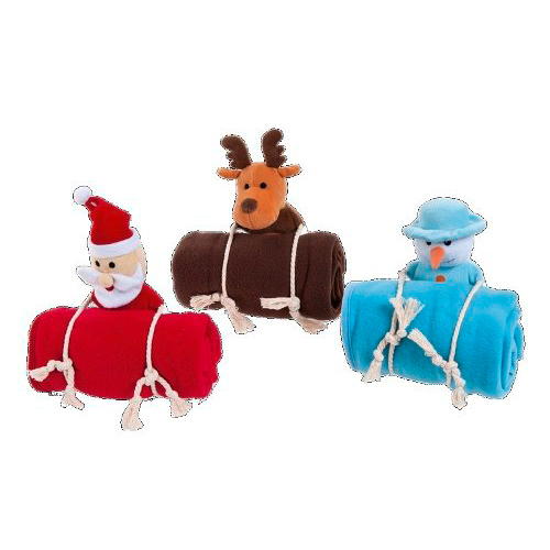 Couverture de Noël avec la corde de jouet pour chiens et chats