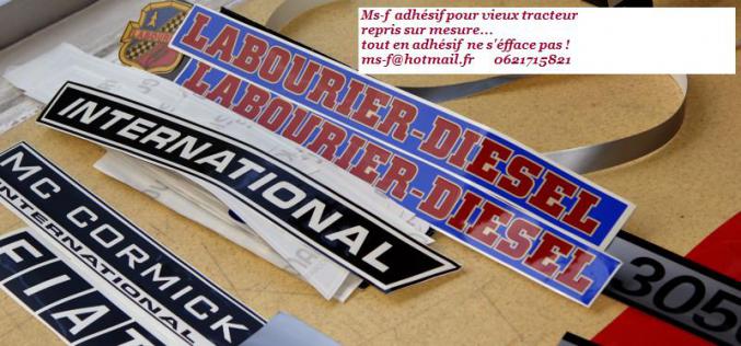 Decalcomanie autocollant engin agricole 