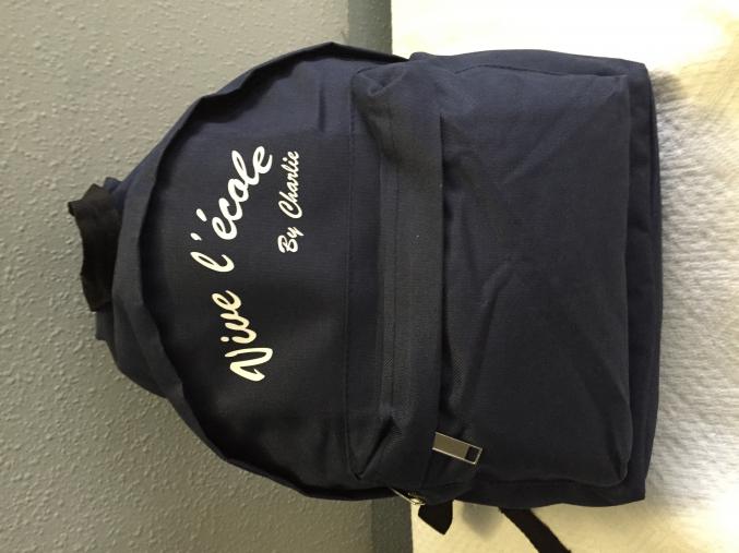 Sac à dos  "vive l'école by Charlie "