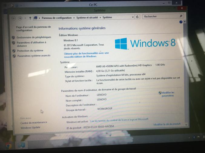 Ordinateur portable lenovo G500S
