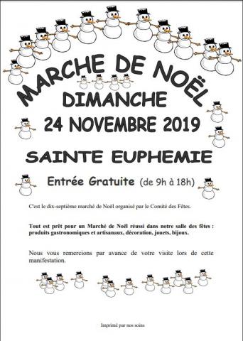 17éme Marché de Noël 24/11/2019 à Ste Euphémie