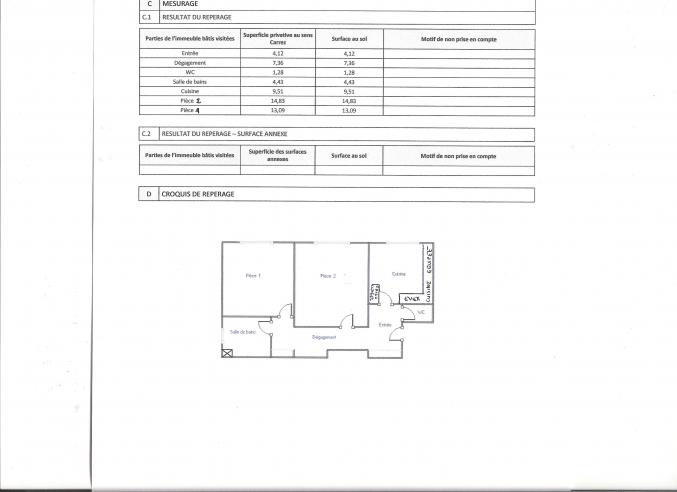APPARTEMENT ENTIEREMENT REFAIT A NEUF 2 PIECES 54,62 m2 TRES CALME A LA MEINAU
