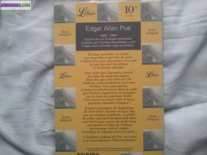 Le scarabée d'or d'edgar allan poe