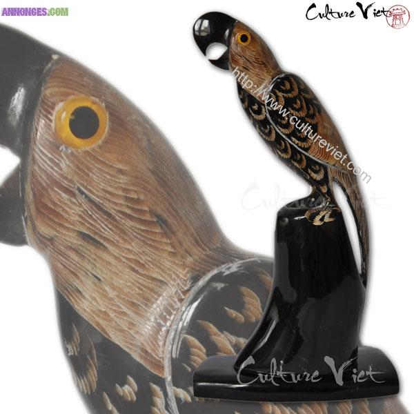 Statue Perroquet en corne de buffle du Vietnam