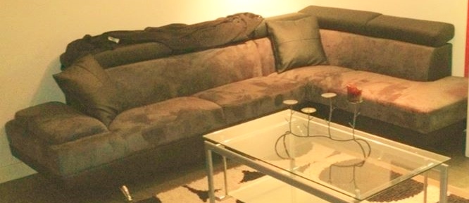 Canapé fixe d'angle Coloris gris/noir