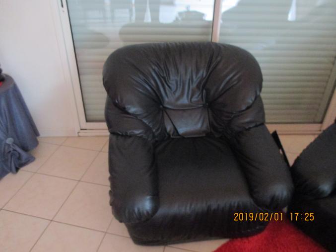 Canape simili cuir noir