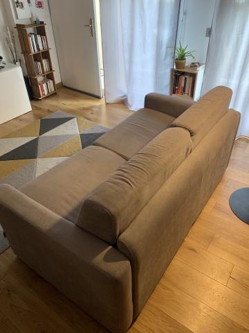 Canapé italien 3 places (convertible) de couleur gris clair