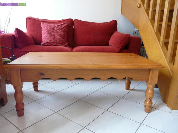 Table basse en pin style anglais