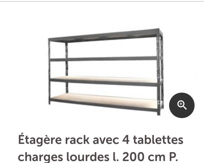 Etageres charge lourde bois metal