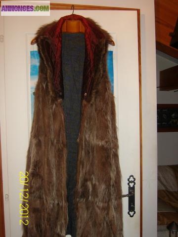 CAUSE DECES VENDS MANTEAU VISON ET PELISSE DOUBLEE FOURRURE