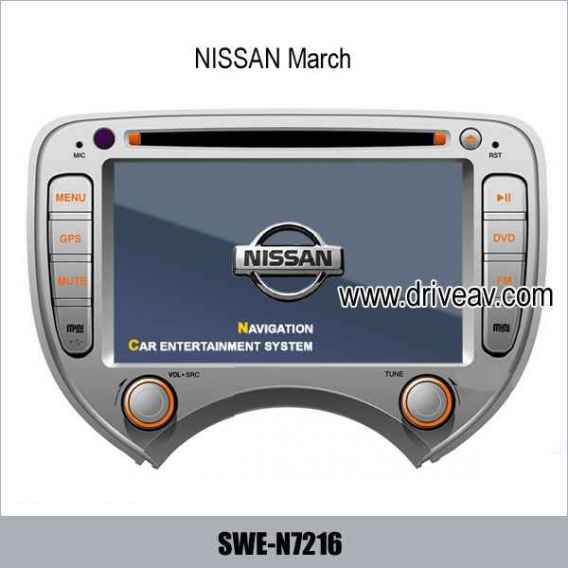 Nissan march stereo radio car dvd player gps navigation tv swe-n7216