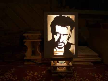 Lampe portrait de johnny hallyday