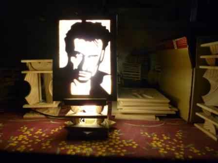 Lampe portrait de johnny hallyday