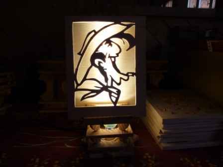 Lampe lucky luke en chantourné