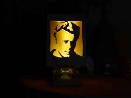 Lampe portrait de james dean en chantourné