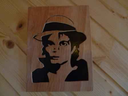 Tableau portrait michael jackson en chantourné