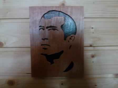Tableau portrait de zinedine zidane en chantourné