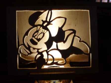Lampe disney minnie mouse en chantourné