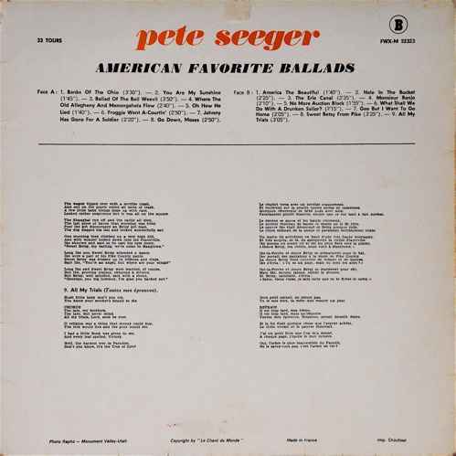 Disque vinyle 33t pete seeger "album 4"