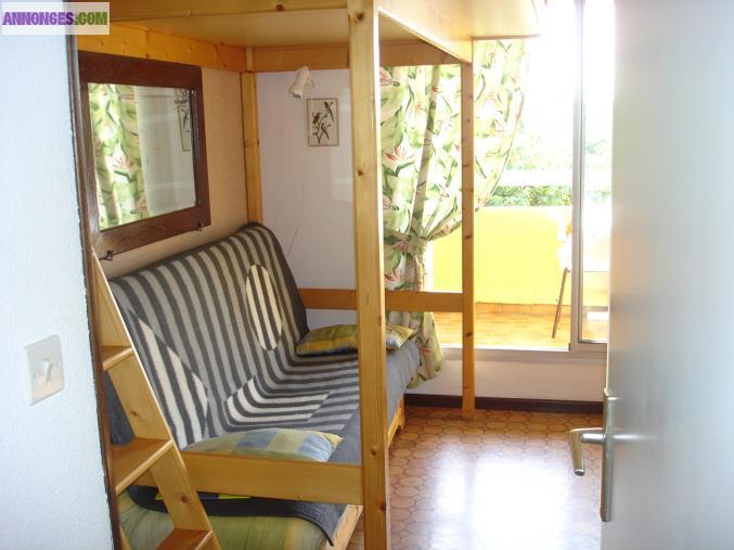 Studio cabine mezzanine terrasse 4 places