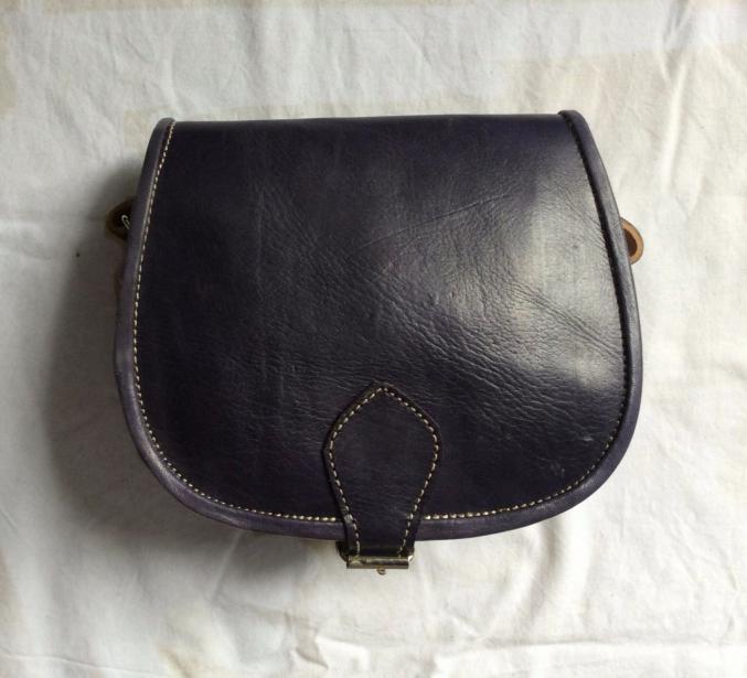 Sac à main Besace Gibecière Épaule en Cuir bleue marine