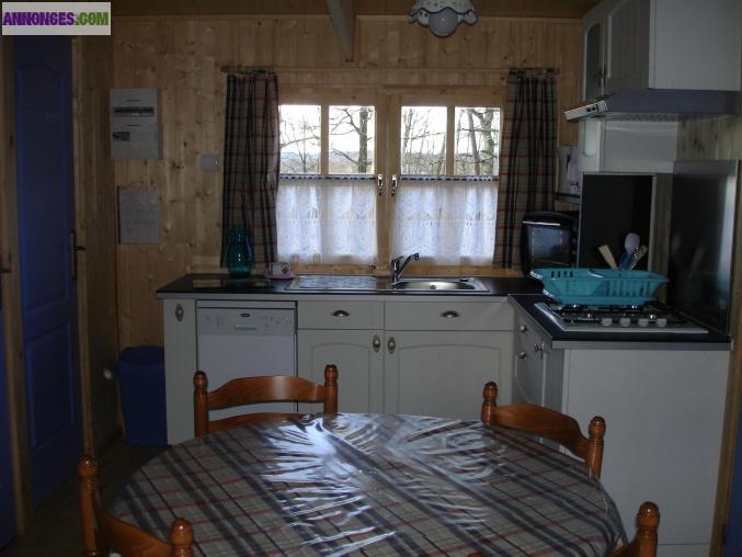 Chalet bois neuf sur parcelle camping perigord noir