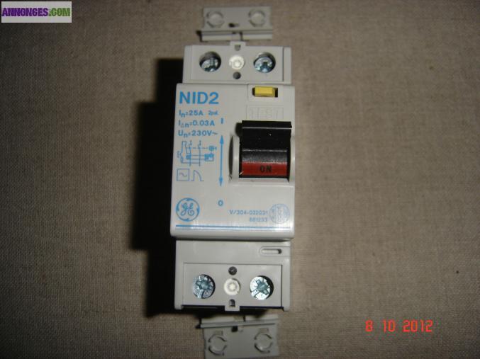 Interrupteur Différentiel 1P+N 25A 30mA GE
