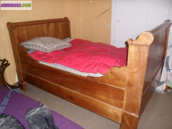 Lit rustique à rouleaux Louis  Philippe