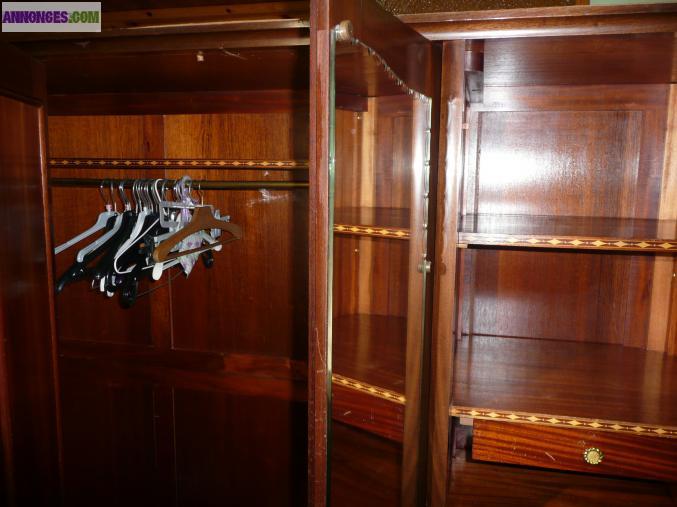 Belle chambre à coucher en accajou 2 pers