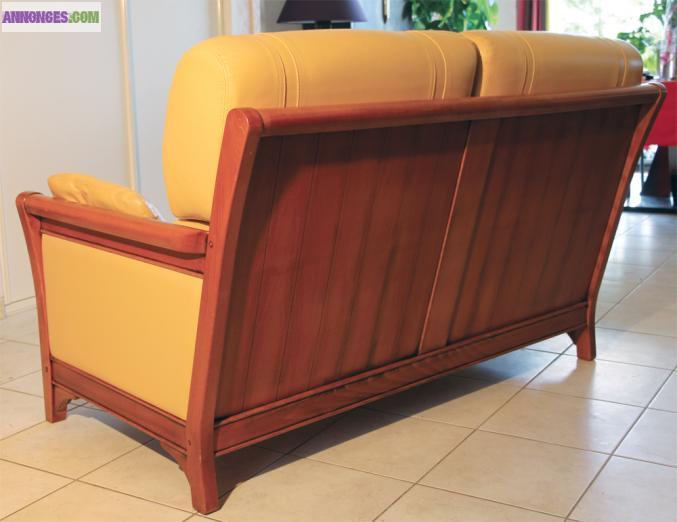 Canapé cuir avec un fauteuil