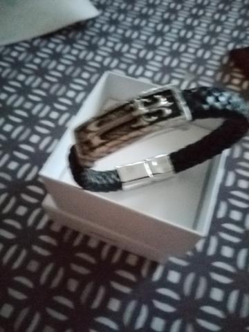 Bracelet en cuir tresser avec fermoir