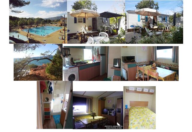 Mobil home clim camping3* piscine plage 1km