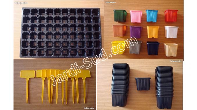 Plaque semis, Pot, Godet, etiquette