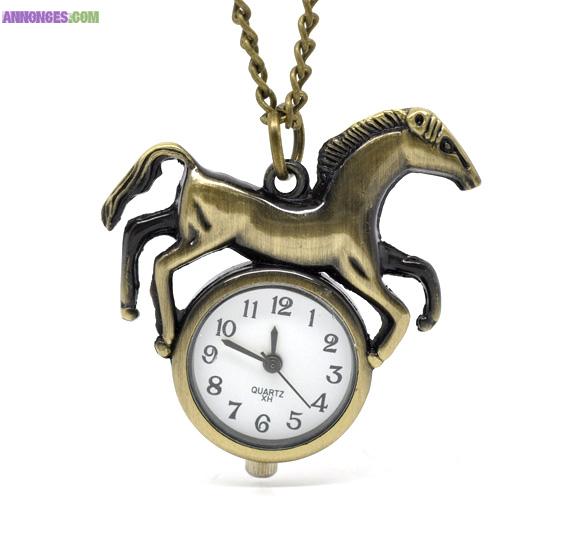 Montre Pendentif ou Gousset Motif Cheval