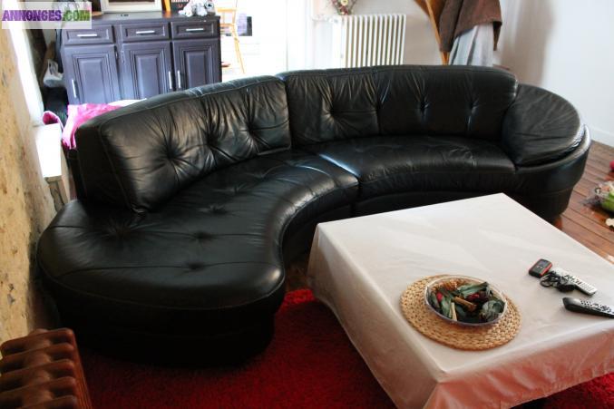 Canapé cuir noir