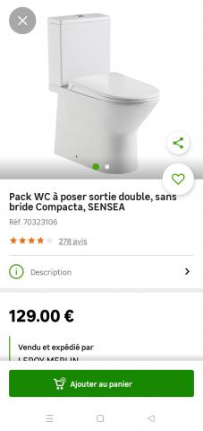 WC a poser sortie horizontale verticale compacta sans bride