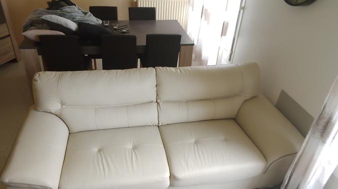 Ven canapé cuir ivoire