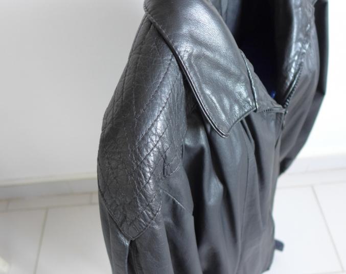 Veste de Qualité Cuir Véritable Noir 