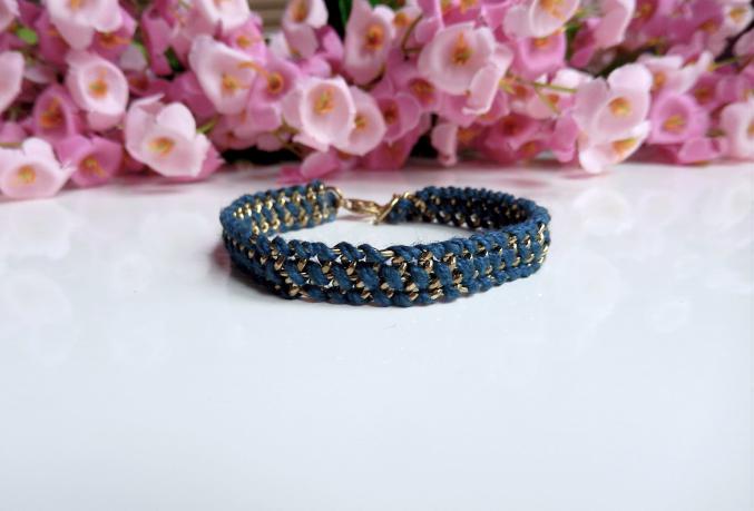 Bracelet bleu doré