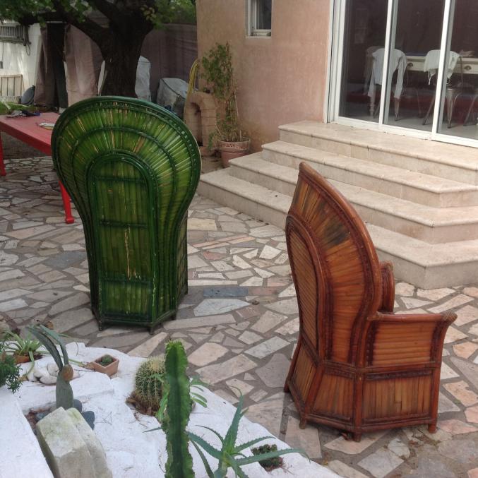 Fauteuils " rotin "