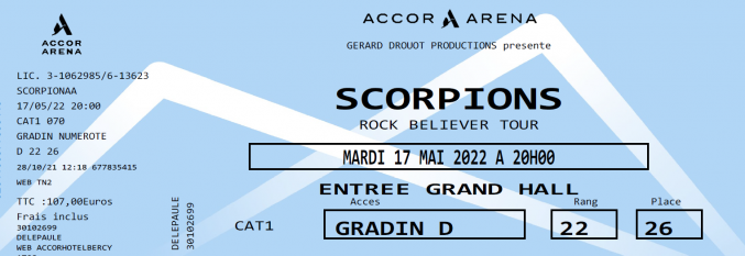 Concert SCORPION 17 MAI