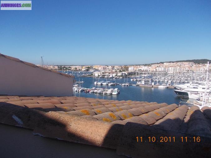 CAP D’AGDE. Appt T2/mezzanine en duplex de 40m² +Terrasse